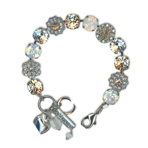 Bracelet by Mariana Woman Timeless Opal and Golden Swarovski Crystals ...