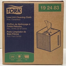 New/Open Box*Tork Low Lint Cleaning Cloth in Blue*Centerfeed*240 Sheets*192483