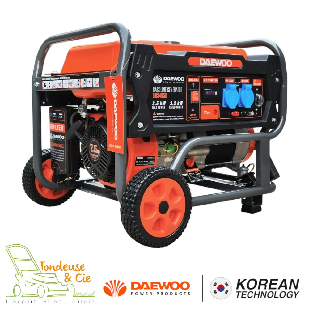 Régulateur AVR intégré pour ce groupe électrogène thermique 3500W DAEWOO