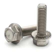 Flange Bolts Serrated Hex Flange Bolts 18-8 Stainless Steel #10-32 Select Length