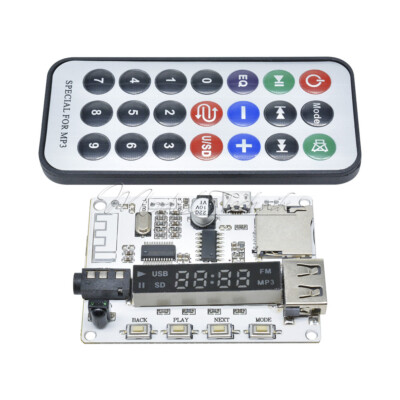 Bluetooth MP3 Sound Decoding Board Remote Control For FM TF MicroSD Card