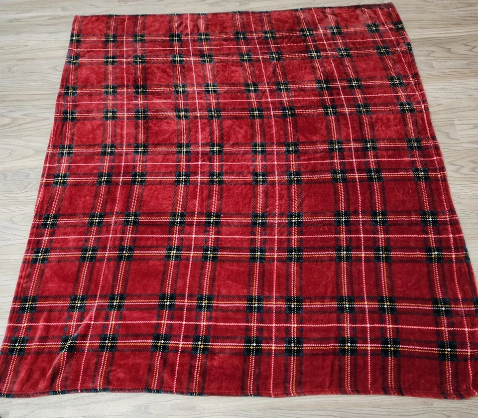 Manta Elle Decor Navidad a Cuadros Gran Tamaño Pila Alta Felpa Súper Suave Foto 2 de 4