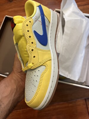 Nike Air Jordan 1 Retro OG SP Travis Scott Low Canary Yellow Size