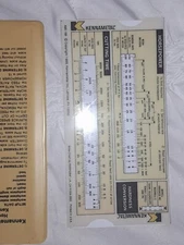 Nice Vintage 1980 Paper Slide Rule "Kennametal Machining Calculator" manual  +