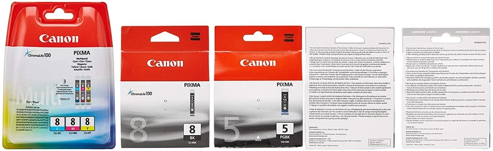 Canon PGI-5BK CLI-8BK/C/M/Y Cartouche d'encre noire/cyan/magenta/jaune (TVA incl - Photo 1/1