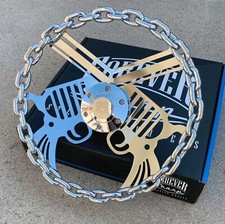 13 Chrome Chain Steering Wheel Pistol Gun With Engraved Horn Button-6 Hole
