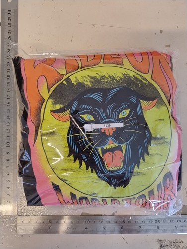 Vintage Collusion Graphic T-Shirt Unisex 8 Black Rideon World Tour Logo - Picture 10 of 11