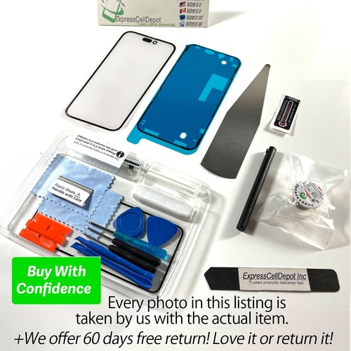 Para Apple iPhone 15 Pro Max Pantalla Frontal Vidrio Solo Repuesto Kit Guía Herramienta - Imagen 3 de 14