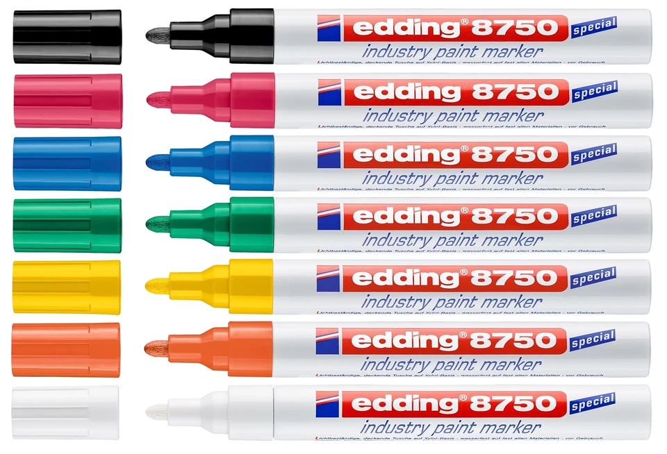 Edding 8750 Industrie-Lackmarker. 2-4mm Rundspitze. Paint Marker. Alle Farben!