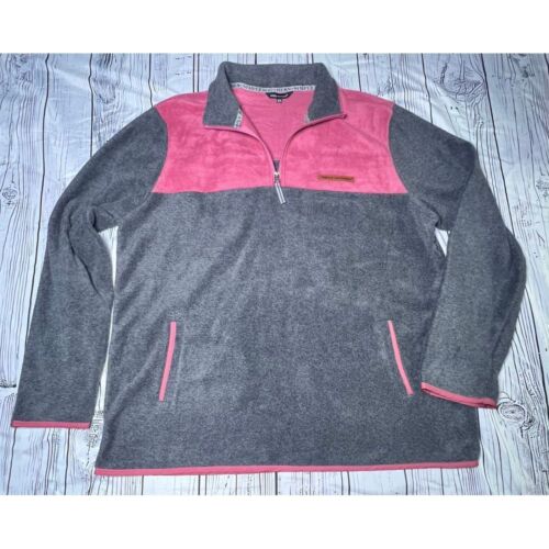 XXL Simply Southern Pink Gray Fleece Quarter Zip Pullover Sweater Jacket