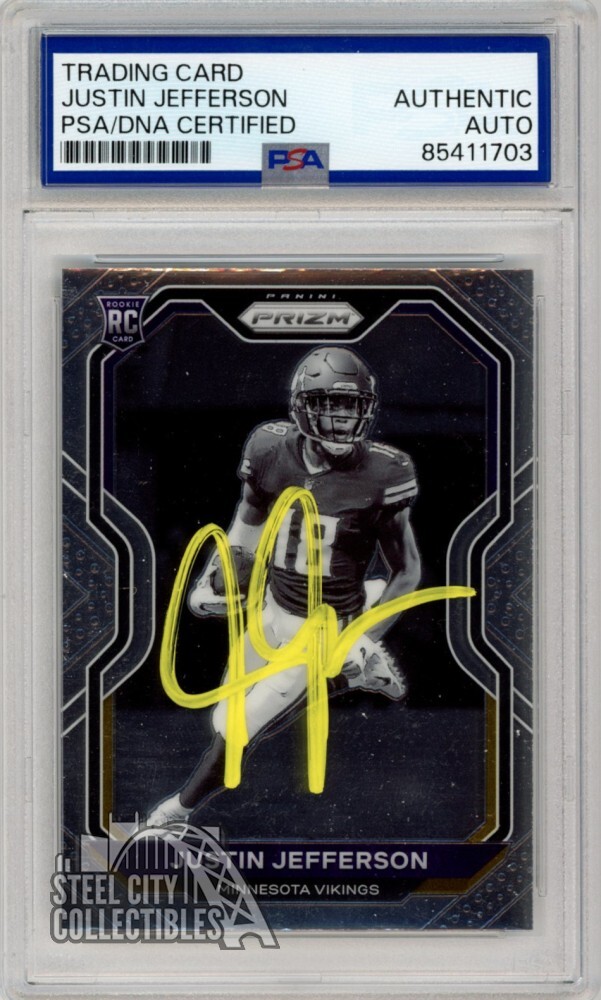 Justin Jefferson 2020 Prizm Black White Variation Autograph RC #398 PSA/DNA (NL)