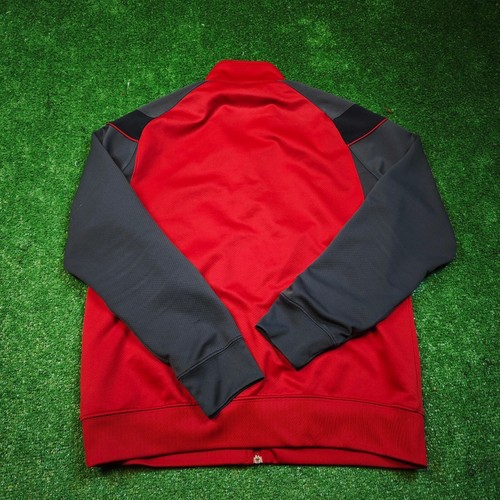 Suéter Nike vintage para hombre cremallera grande rojo gris bloque de color p... - Imagen 3 de 13