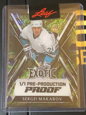 2024 Leaf Exotic 🏒 SERGEI MAKAROV Shimmer PEACOCK 🦚 #1/1 HOF Calgary FLAMES 🔥