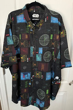 RSVLTS STAR WARS BATTLE OF YAVIN BUTTON UP SHORT SLEEVE SHIRT MENS SIZE 4XL