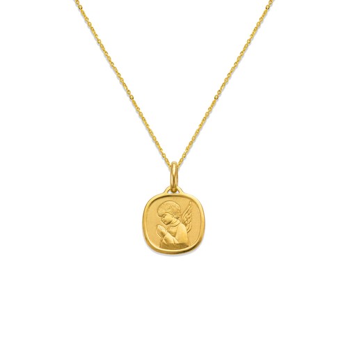 Yellow Gold Charm Praying Angel Pendant 