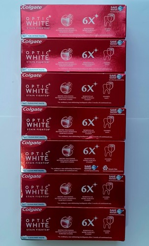 (7) Colgate Optic White Stain Fighter Toothpaste Clean Mint 4.2 Oz Exp 07/2023 - Picture 2 of 2