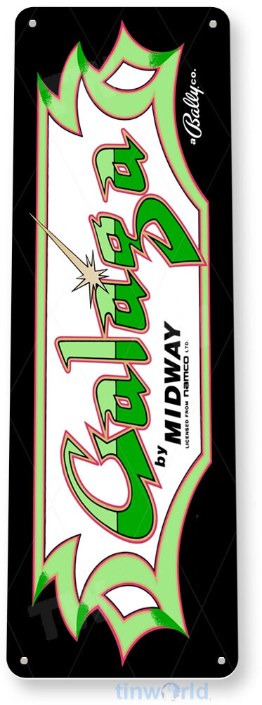 TIN SIGN Galaga Arcade, 80's, Retro, Console, Marquee, Game Room Decor, A401