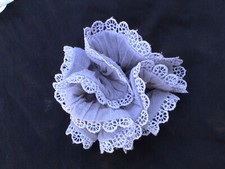 GLITTERY SOFT STEAL GRAY LACED SCRUNCHIE - ELEGANT UNIQUE NEW