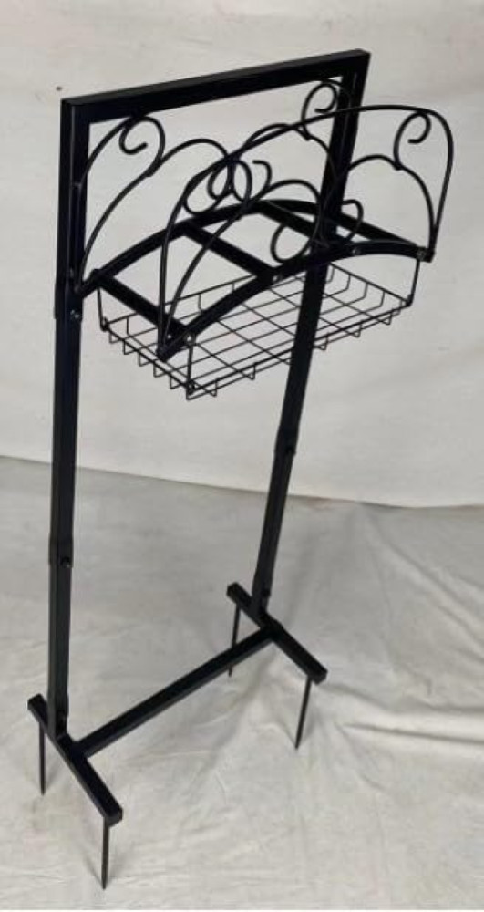 Kingson Supporto portatile per tubo da giardino con cestino, supporto autoportan