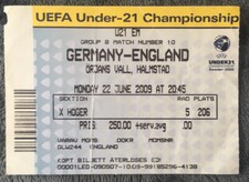 2009 England U21 v Germany U21 &bull; Euros in Sweden &bull; MATCH TICKET