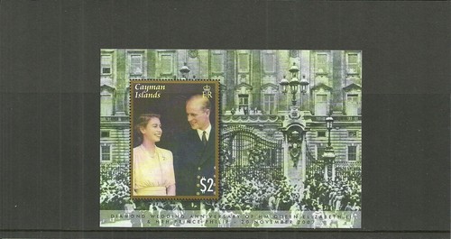 CAYMAN ISLANDS SGMS1142 DIAMOND WEDDING OF QE11 & DUKE OF EDINBURGH M/S MNH - 第 1/1 張圖片