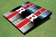 Rutgers University Field Long Stripe Matching Red Themed Cornhole Boards