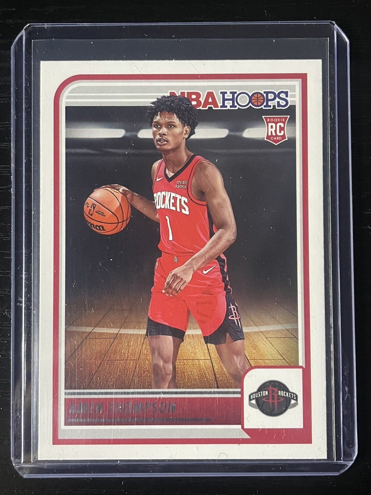 2023-24 Panini NBA Hoops Basketball Amen Thompson RC Rookie Card Rockets #242