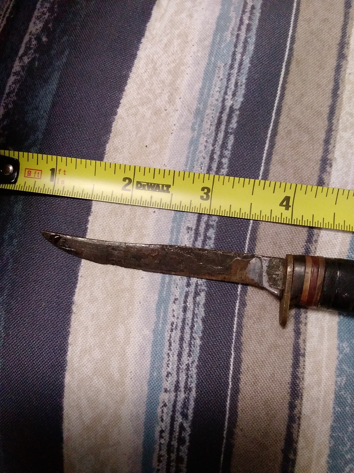 VTG KABAR Fixed Blade Bird Trout Knife 1224 Leather Wrap Handle eBay