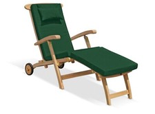 Teak Outdoor Steamer Chair, Wheels & Cushion (6 colours) - Serenity Range