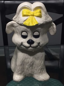 white dog cookie jar