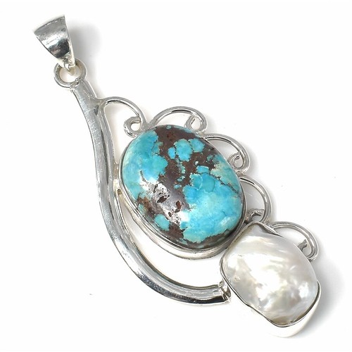 A+++Feroza Turquoise \u0026 Mop Gemstone 925 