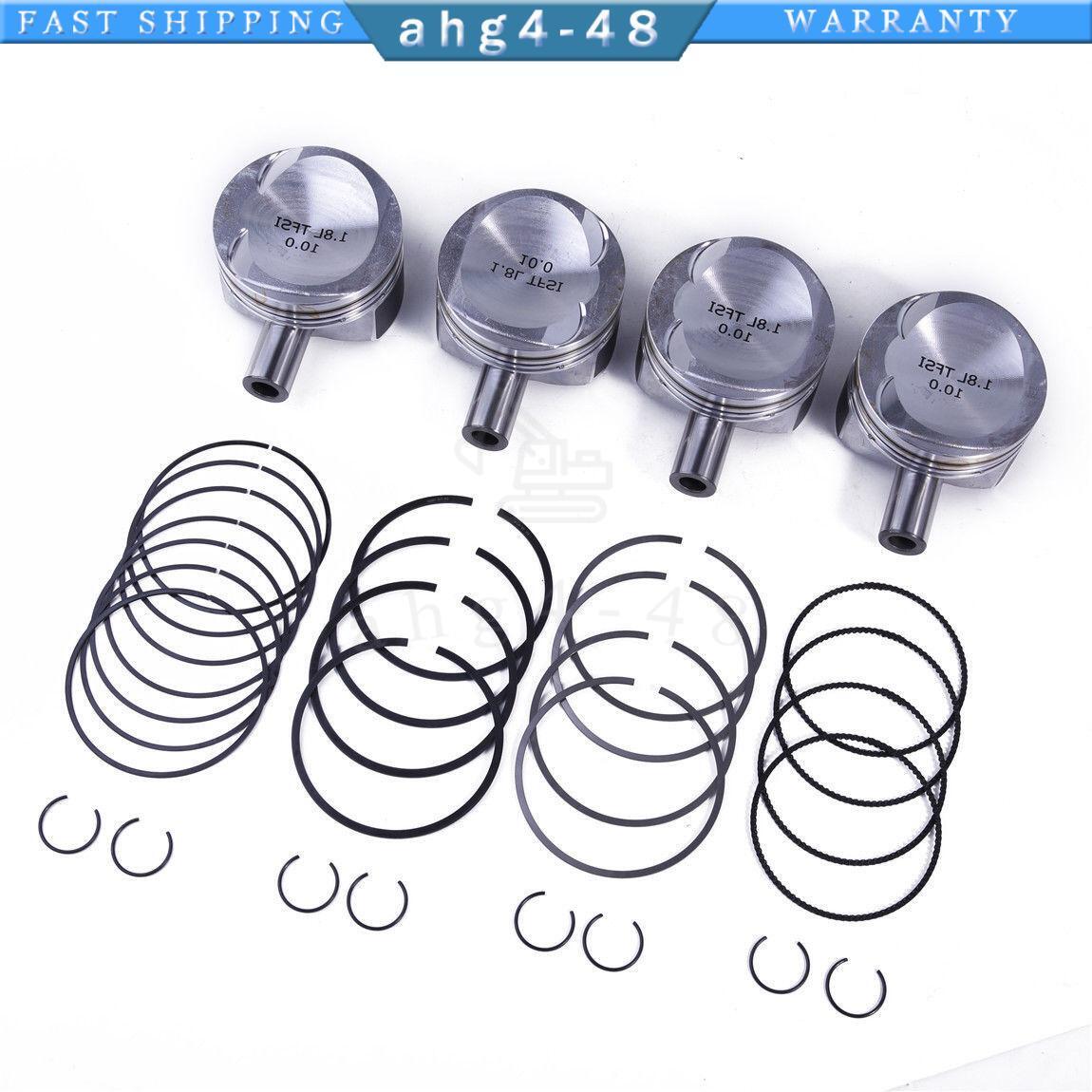 EA888 1.8T Engine 2 Piston Assembly (4 Pistons w/ Pin Buckle Rings