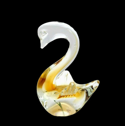 Elegant Swan Hand Blown Art Glass Figurine Keepsake Gift