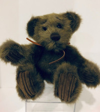 First  Main Minky Schminky Brown Plush Teddy Bear 8" Tall Sitting Super Cute