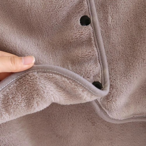 Office Lady Flannel Fleece Coat Furry Cape Blanket Cloak Warm Sleeping Working - Picture 10 of 16