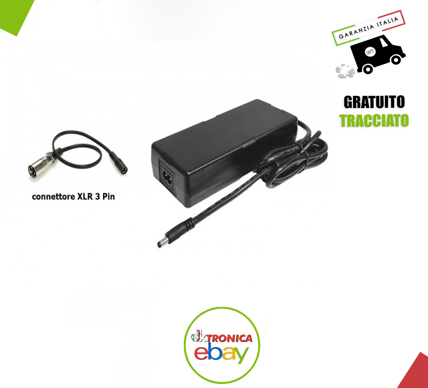 Caricabatterie Switching XLR 3 Pin per Bici e Monopattino - Alta Qualità