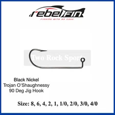 rebelFIN - Trojan O'Shaughnessy 90 Deg Jig Hook - 8, 6, 2, 1, 1/0, 2/0, 3/0, 4/0