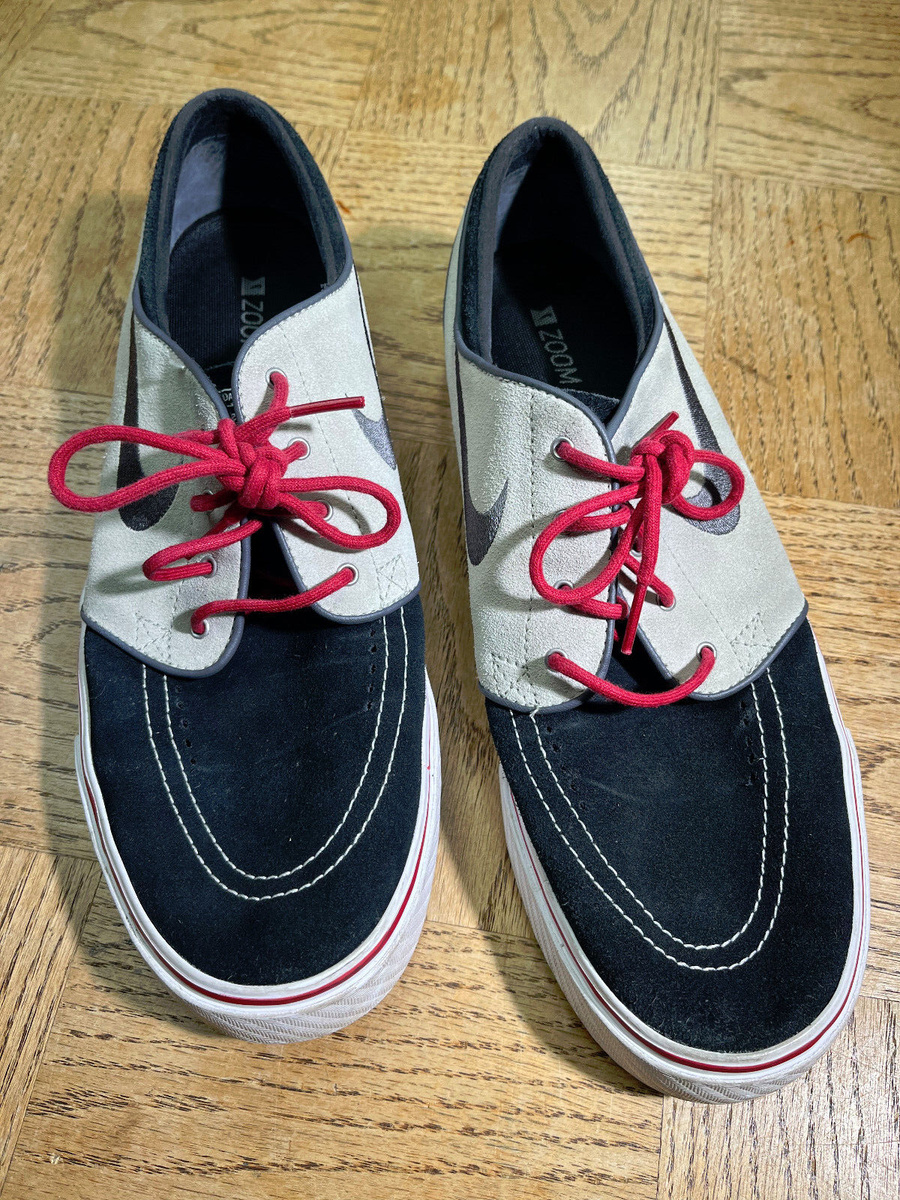 Size 12 Nike Zoom Air Stefan Janoski Gray Black Sueded Skate Shoes  679105-993