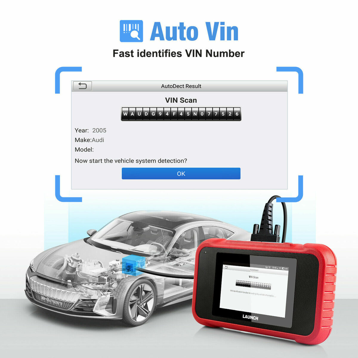 LAUNCH OBD2 Scanner CRP123E Elite Code Reader, 2024 Lifetime Free Update  Car Diagnostic Tool for ABS SRS Engine Transmission with Oil Reset, SAS