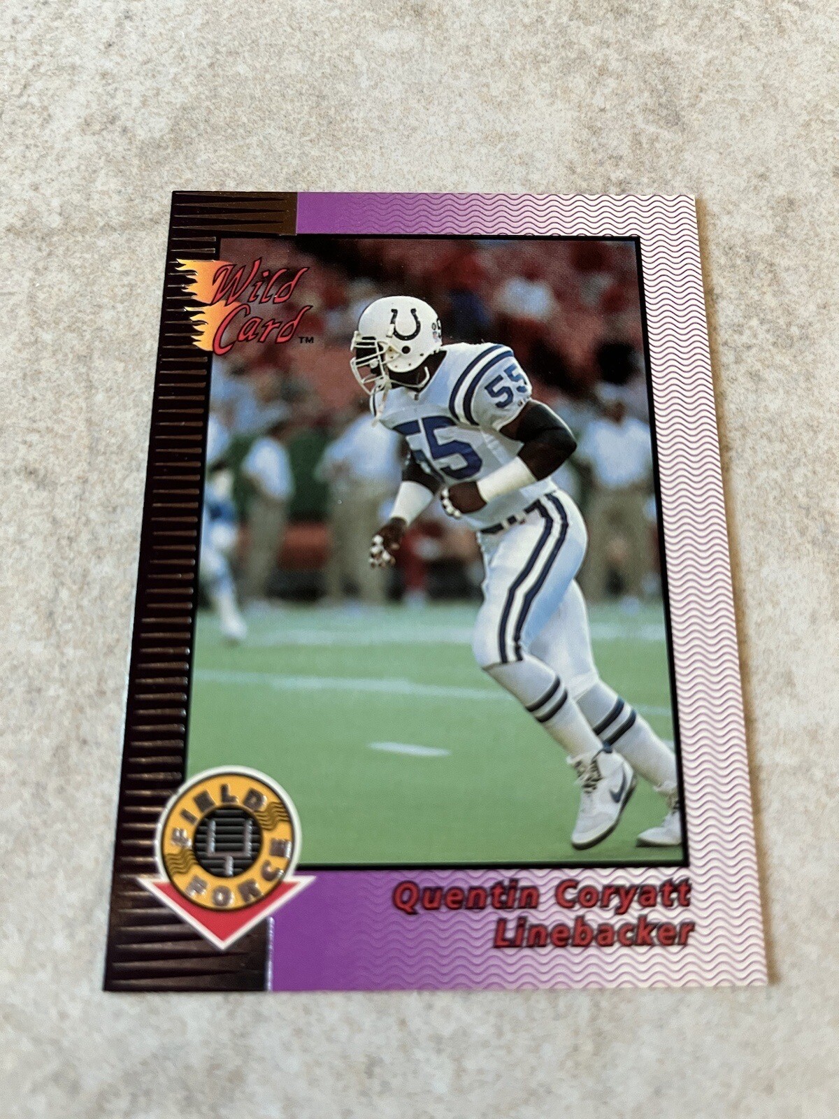 1992 Wild Card Field Force Silver #2 Quentin Coryatt RC Rookie NFL Indianapolis