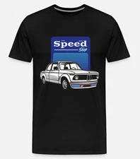 Men's Black Cotton Car T-Shirt Bmw 2002 Turbo Speed shop
