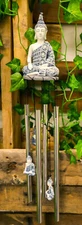 Feng Shui Buddhism Buddha Amitabha Meditating In Mudra Figurine Wind Chime Decor