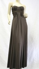  400 BCBG OAK "JVE65652" BEADED STRAPLESS LONG GOWN DRESS NWT M