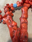 Vintage Red coral carved flowered necklace — photo 10