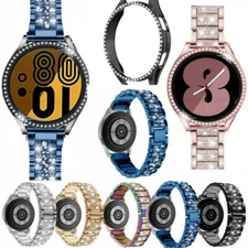 Bling Metal Band Strap+Bling Case For Samsung Galaxy Watch 4/Active 2/Watch 3