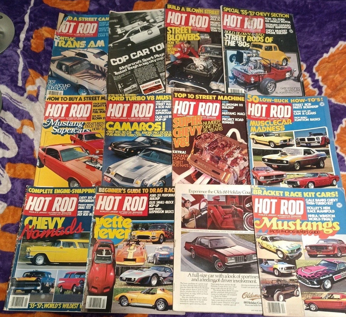 LOT OF 12 Hot Rod Magazines 1978-80 Vintage Lor#1-image