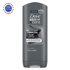 Dove Men + Care Purifying Charcoal Clay Body and Face Wash 13.5 Fl Oz 24-Hour