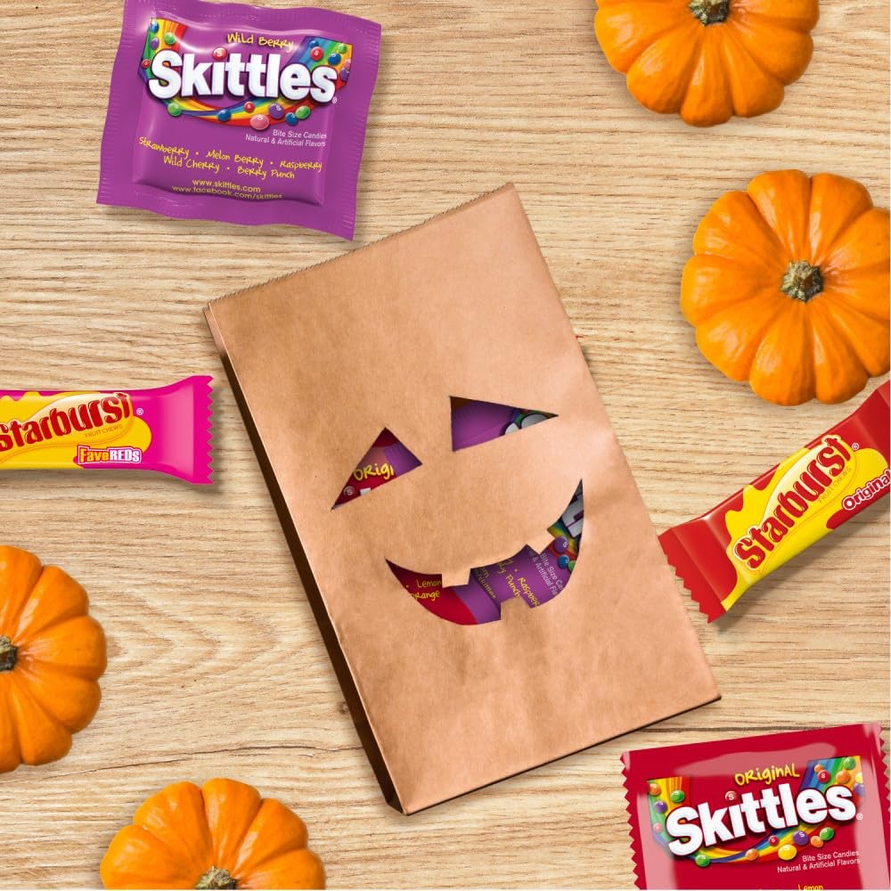 Skittles Original Wild Berry & Starburst and FaveReds Halloween Candy Mix Fun