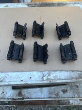 SET OF Black VICTORIAN CAST IRON SCREEN DOOR DOUBLE SPRING HINGES Vintage Nice