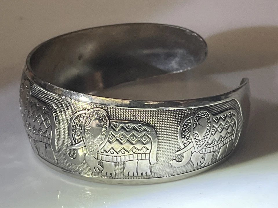 "Brazalete de plata de colección brazalete buena fortuna elefante de la suerte tibetano brazalete brazalete 7"" 15 g" Foto 4 de 4